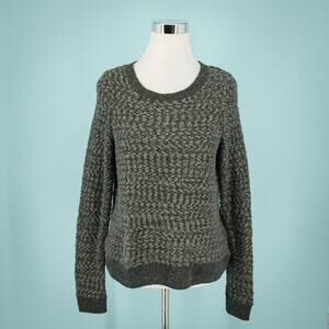 Moth Anthropologie Size Medium M Arbor Grey Gray Crew Long Sleeve Nubby Sweater